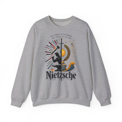 Unisex Sweatshirt mit Zitat - Nietzsche - Arbeit sei ein Kampf – front