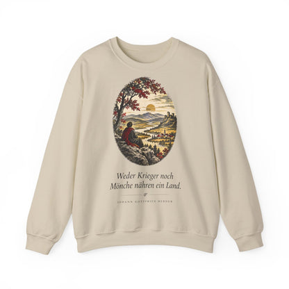 Unisex Sweatshirt mit Zitat - Herder - Weder Krieger noch Mönche nähren ein Land – front