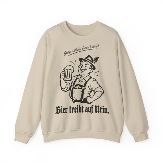 Unisex Sweatshirt mit Zitat - Hegel - Bier treibt auf Urin – front