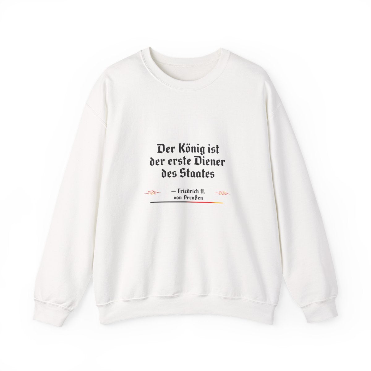 Unisex Sweatshirt mit Zitat - Friedrich II. - Erster Diener des Staates – front