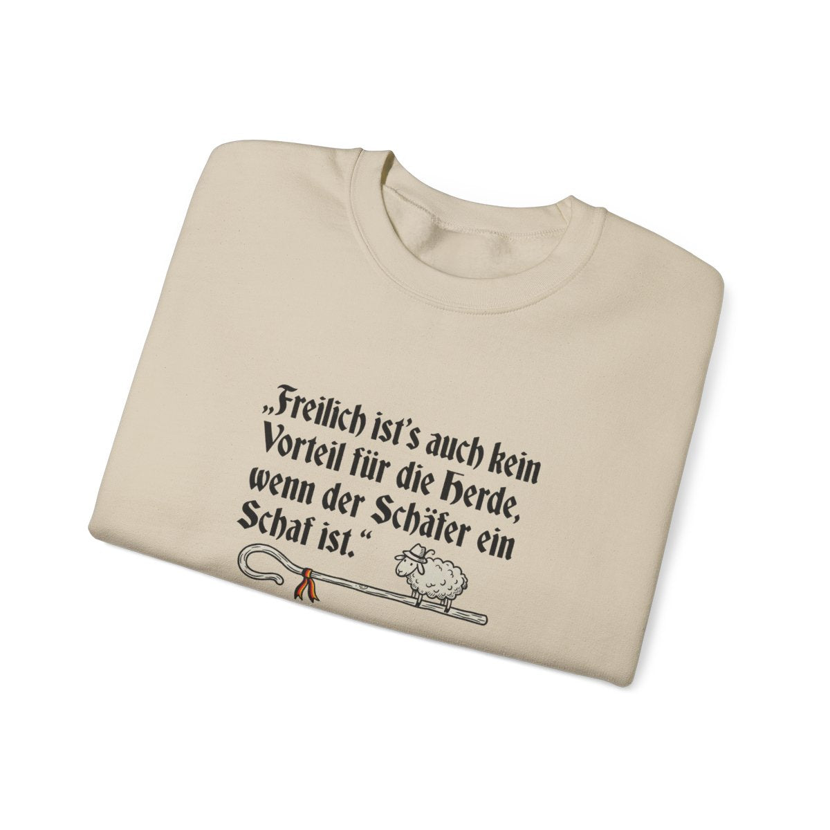 Unisex Sweatshirt mit Zitat - Goethe - Schäfer ein Schaf – folded
