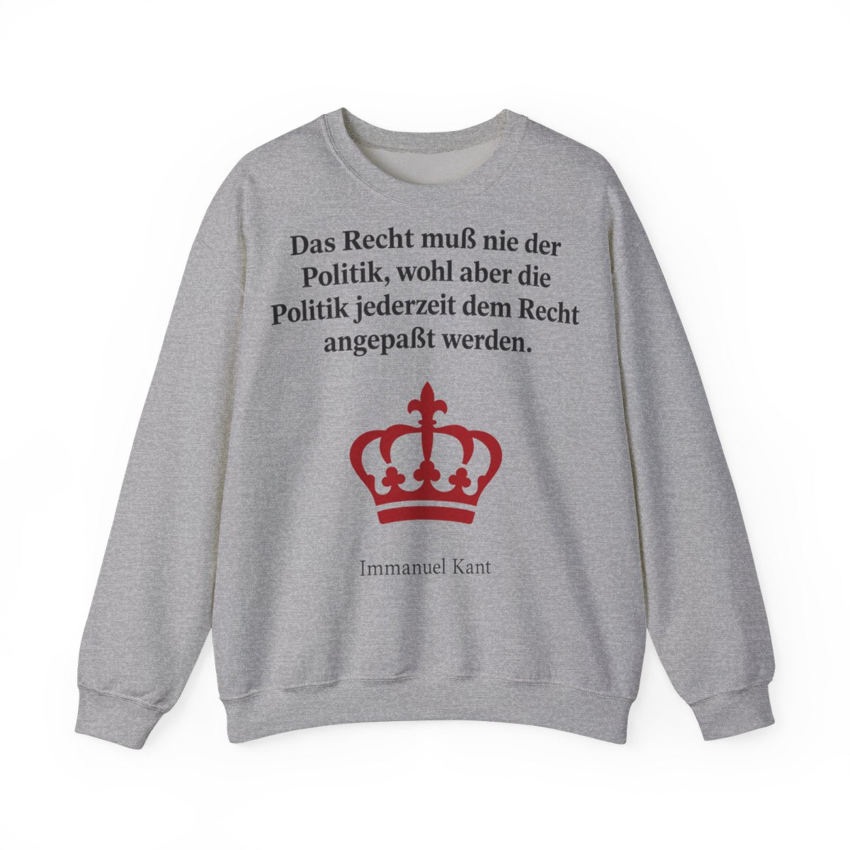 Unisex Sweatshirt mit Zitat - Kant - Das Recht muß nie Symbol – front
