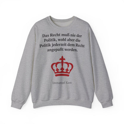 Unisex Sweatshirt mit Zitat - Kant - Das Recht muß nie Symbol – front
