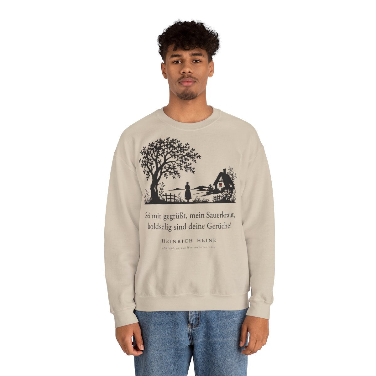 Unisex Sweatshirt mit Zitat - Heine - Sei mir gegrüßt, mein Sauerkraut – person-2