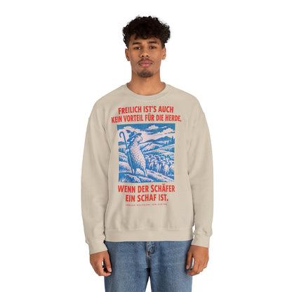Unisex Sweatshirt mit Zitat - Goethe - Schäfer und Schaf (Plakat) – person-2