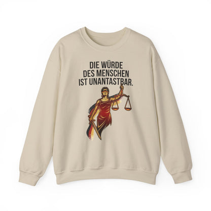 Unisex Sweatshirt mit Zitat - Grundgesetz - Die Würde des Menschen – front