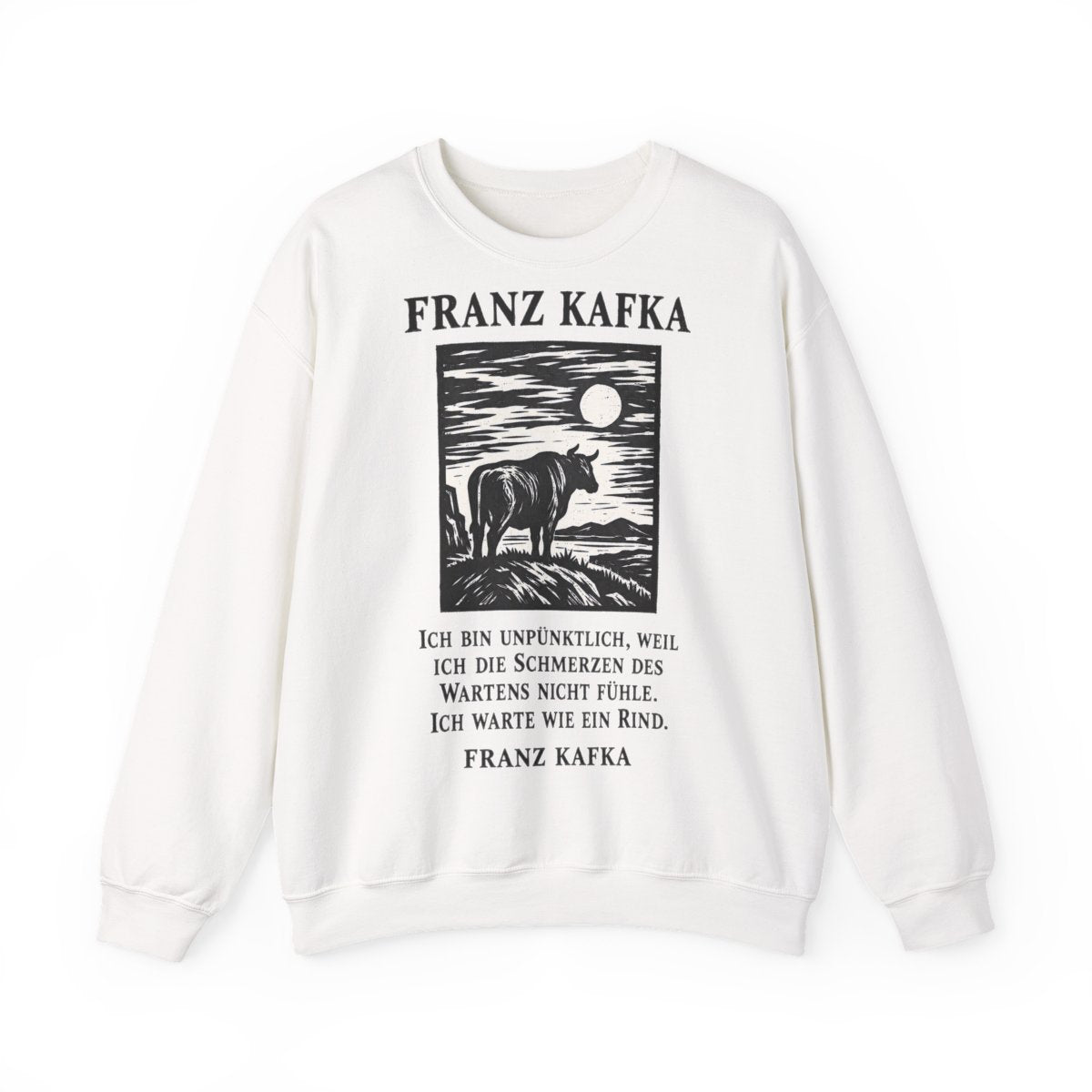 Unisex Sweatshirt mit Zitat - Kafka - Ich bin unpünktlich – front