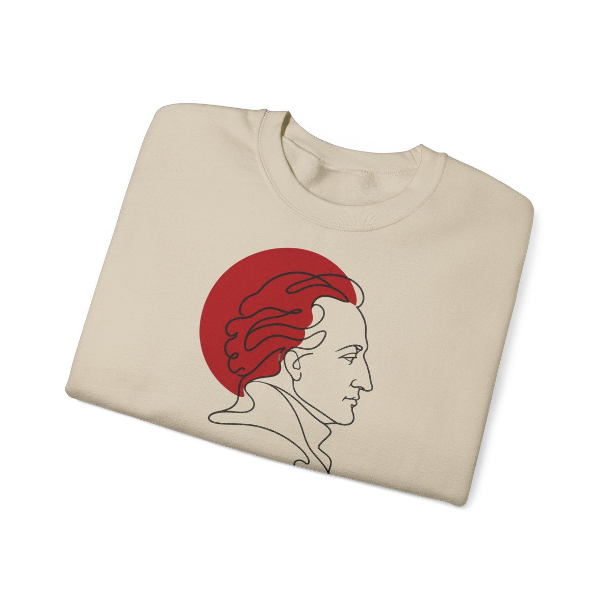 Unisex Sweatshirt mit Zitat - Goethe - Wer Waffen schmiedet – folded