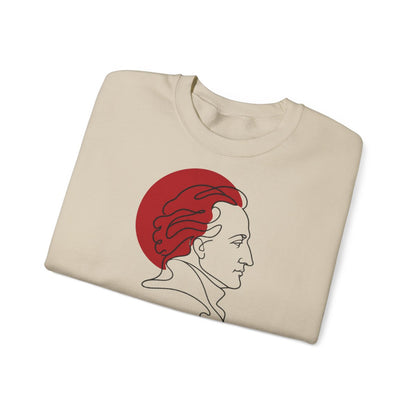 Unisex Sweatshirt mit Zitat - Goethe - Wer Waffen schmiedet – folded