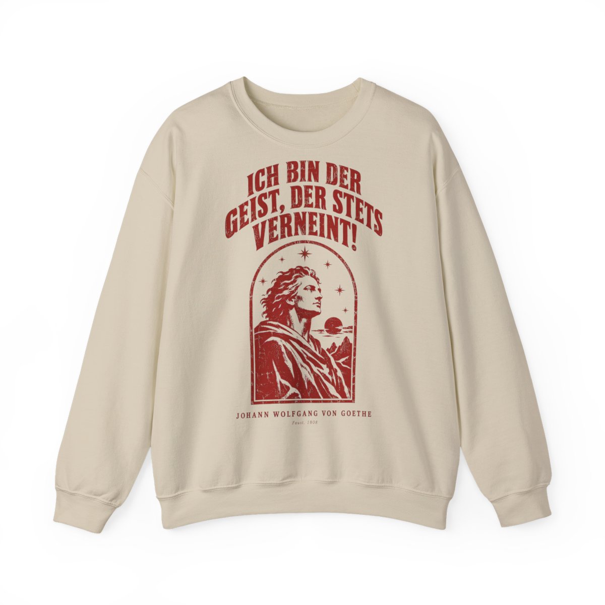 Unisex Sweatshirt mit Zitat - Goethe - Ich bin der Geist, der stets verneint – front