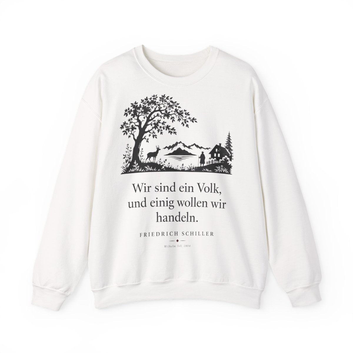 Unisex Sweatshirt mit Zitat - Schiller - Wir sind ein Volk Scherenschnitt – front