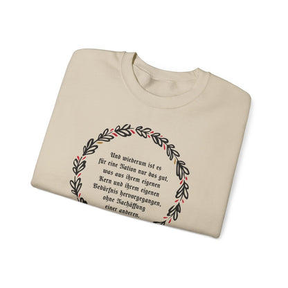 Unisex Sweatshirt mit Zitat - Goethe - Ohne Nachäffung – folded
