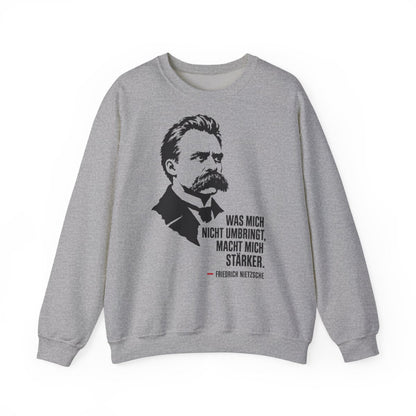 Unisex Sweatshirt mit Zitat - Friedrich Nietzsche - Was mich nicht umbringt – front