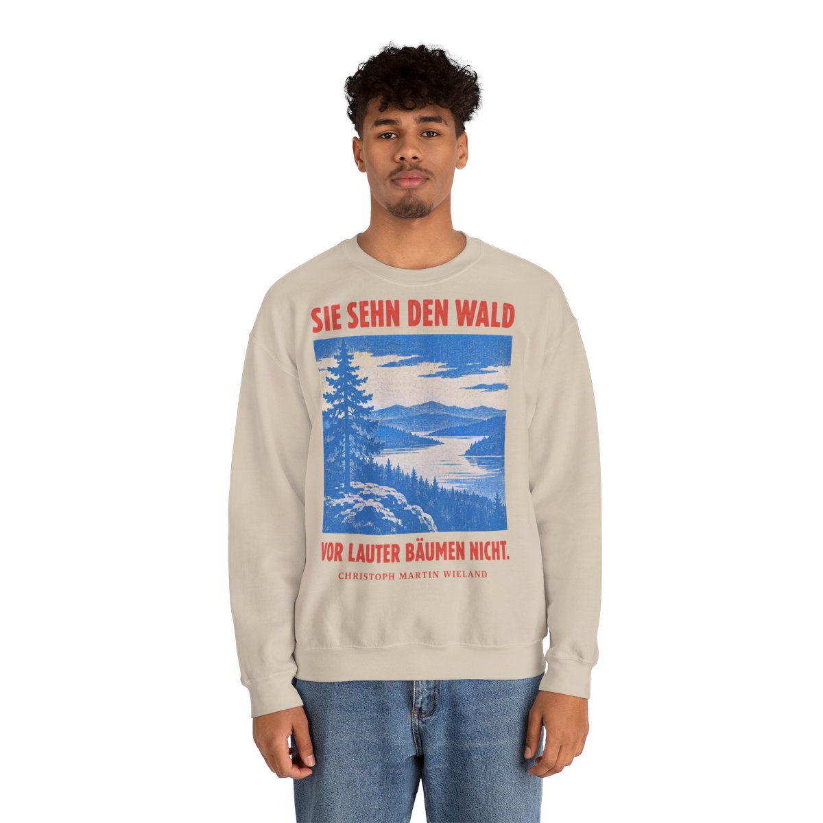 Unisex Sweatshirt mit Zitat - Wieland - Sie sehn den Wald vor – person-2