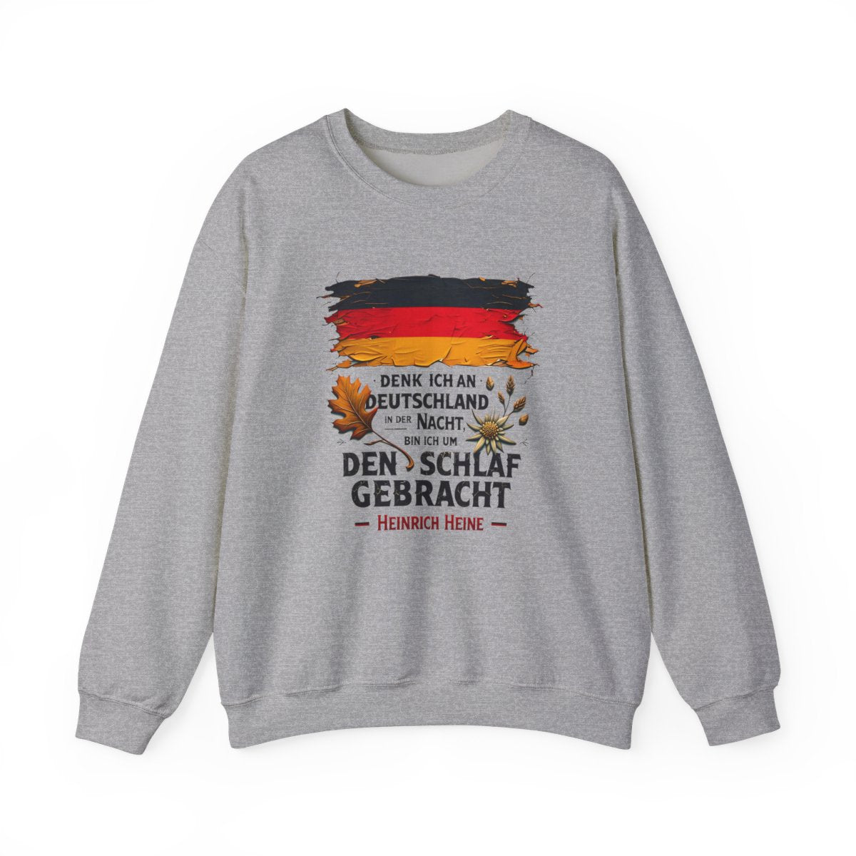 Unisex Sweatshirt mit Zitat - Heine - Nachtgedanken Flagge – front