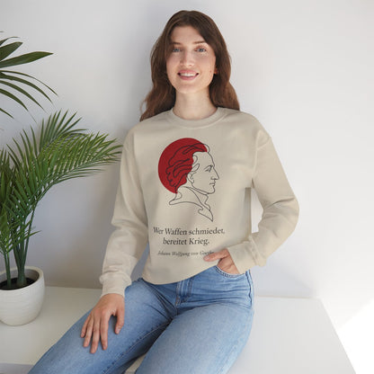 Unisex Sweatshirt mit Zitat - Goethe - Wer Waffen schmiedet – lifestyle