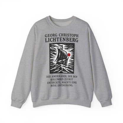 Unisex Sweatshirt mit Zitat - Lichtenberg - Der Amerikaner – front