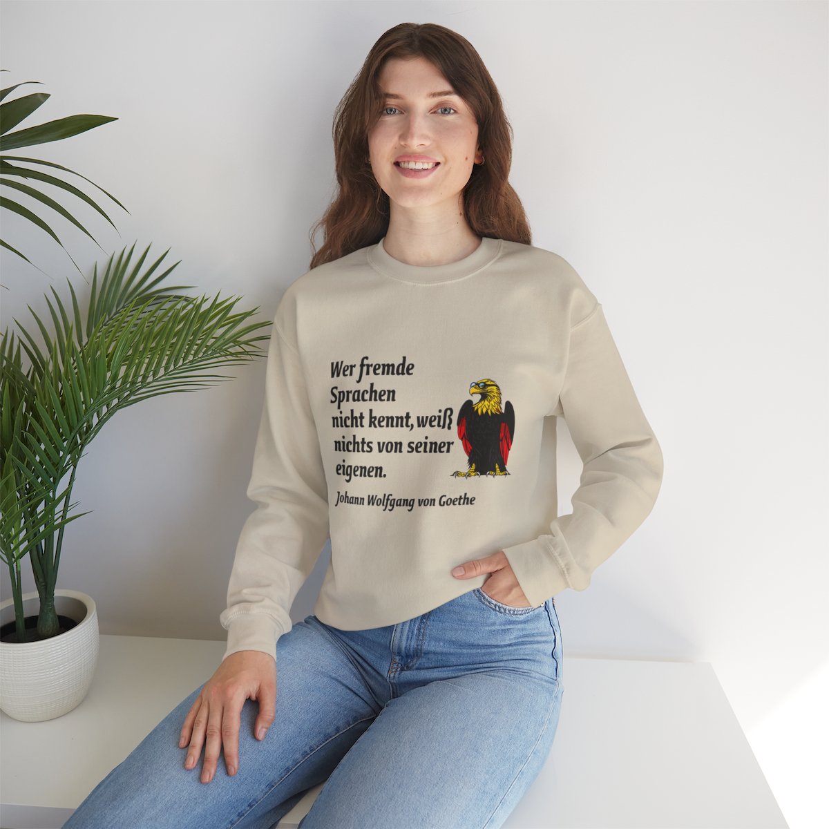 Unisex Sweatshirt mit Zitat - Goethe - Fremde Sprachen – lifestyle