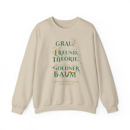 Unisex Sweatshirt mit Zitat - Goethe - Goldner Baum – front