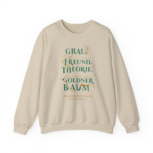 Unisex Sweatshirt mit Zitat - Goethe - Goldner Baum – front