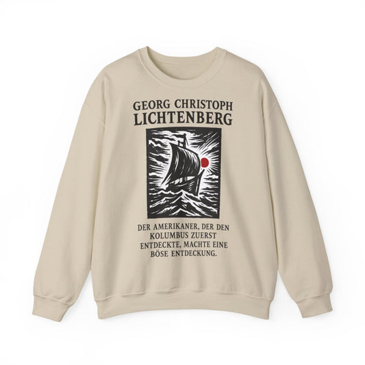 Unisex Sweatshirt mit Zitat - Lichtenberg - Der Amerikaner – front