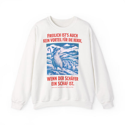 Unisex Sweatshirt mit Zitat - Goethe - Schäfer und Schaf (Plakat) – front