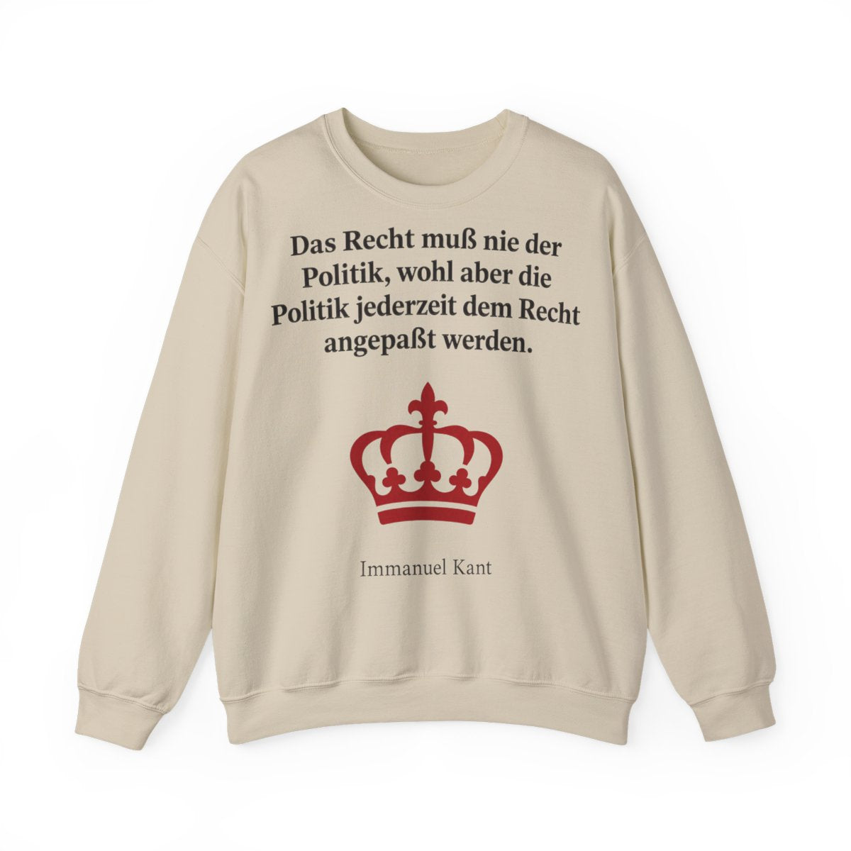 Unisex Sweatshirt mit Zitat - Kant - Das Recht muß nie Symbol – front