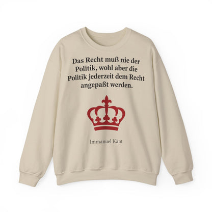 Unisex Sweatshirt mit Zitat - Kant - Das Recht muß nie Symbol – front