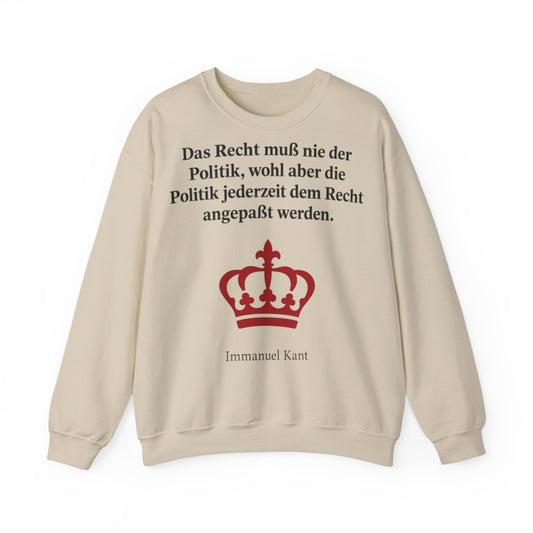 Unisex Sweatshirt mit Zitat - Kant - Das Recht muß nie Symbol – front