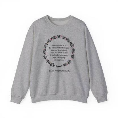 Unisex Sweatshirt mit Zitat - Goethe - Ohne Nachäffung – front