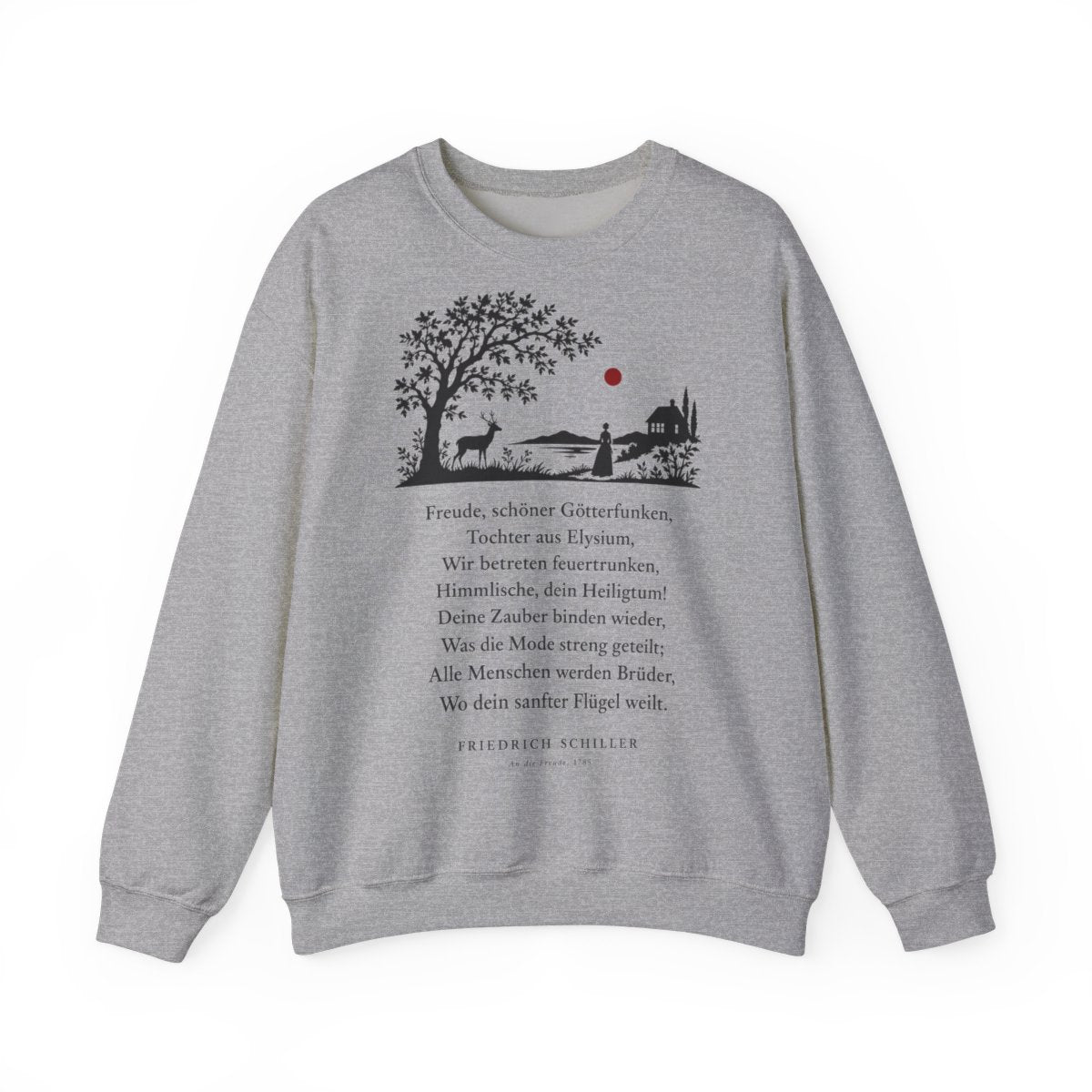 Unisex Sweatshirt mit Zitat - Schiller - Freude, schöner Götterfunken Scherenschnitt – front