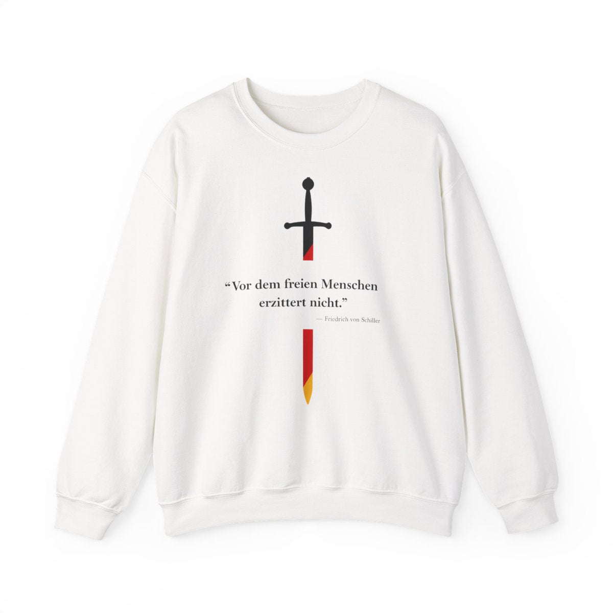Unisex Sweatshirt mit Zitat - Schiller - Vor dem freien Menschen – front