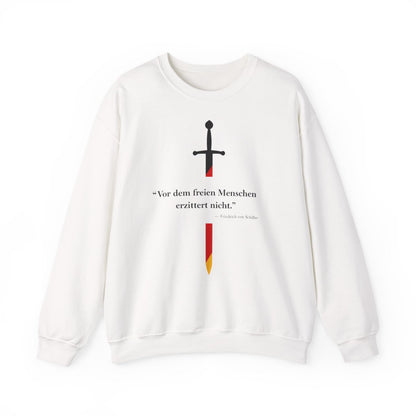 Unisex Sweatshirt mit Zitat - Schiller - Vor dem freien Menschen – front