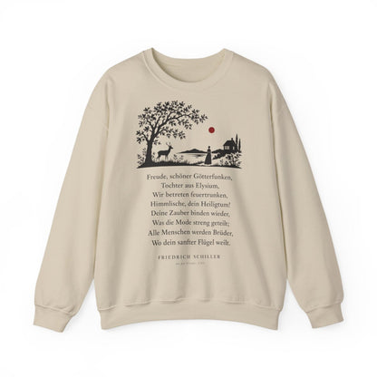 Unisex Sweatshirt mit Zitat - Schiller - Freude, schöner Götterfunken Scherenschnitt – front