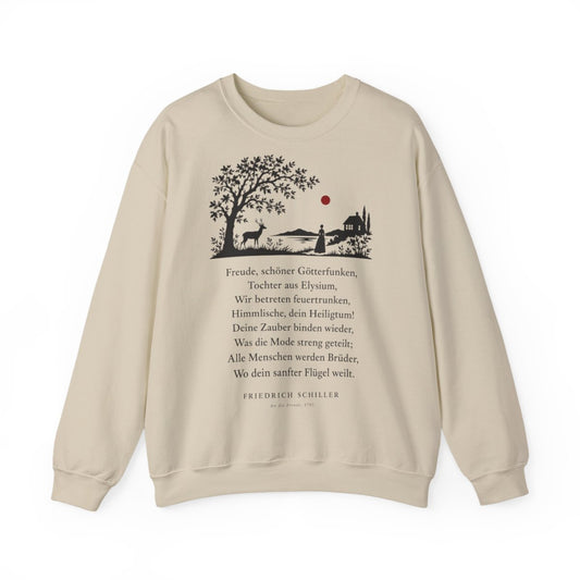 Unisex Sweatshirt mit Zitat - Schiller - Freude, schöner Götterfunken Scherenschnitt – front