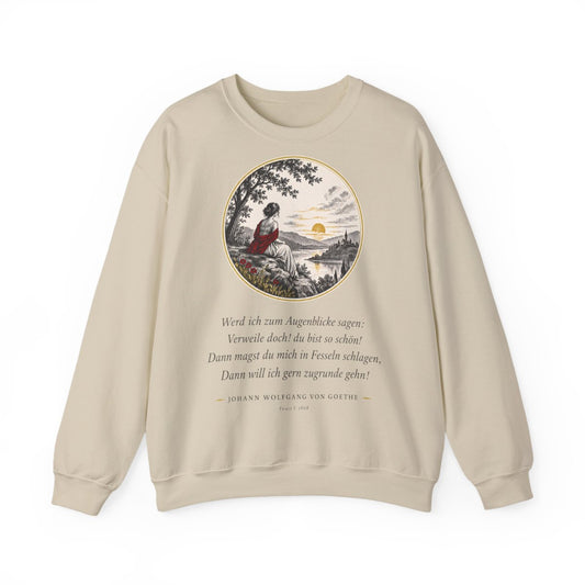Unisex Sweatshirt mit Zitat - Goethe - Werd ich zum Augenblicke sagen – front