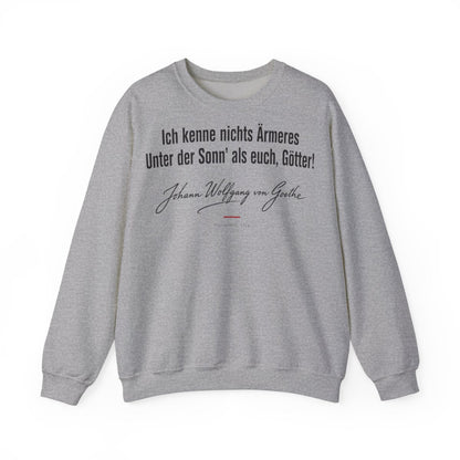 Unisex Sweatshirt mit Zitat - Goethe - Ich kenne nichts Ärmeres Signatur – front