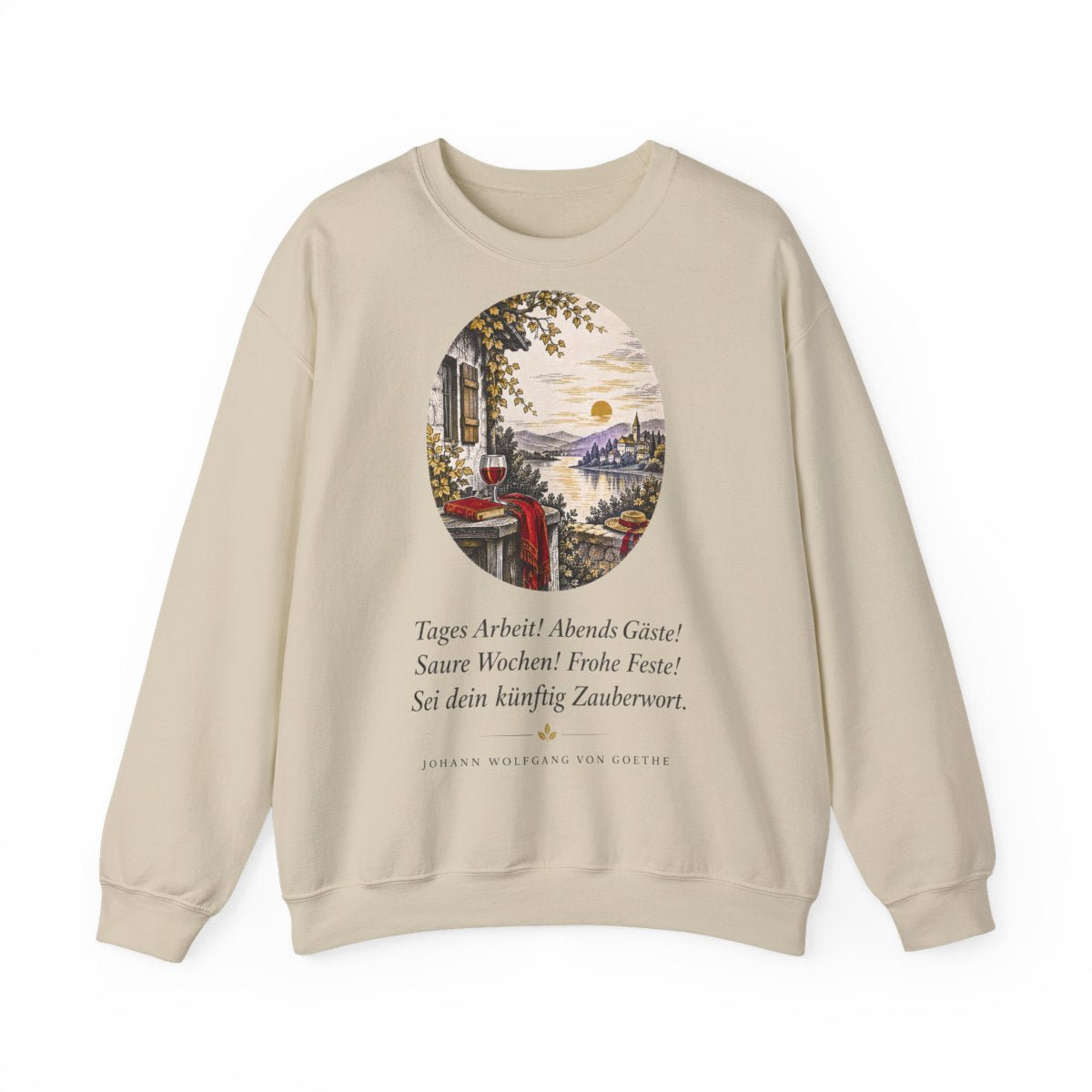Unisex Sweatshirt mit Zitat - Goethe - Tages Arbeit – front