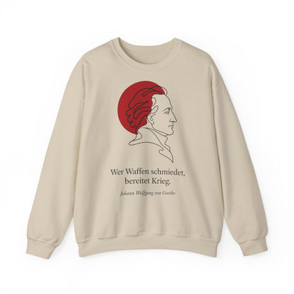 Unisex Sweatshirt mit Zitat - Goethe - Wer Waffen schmiedet – front