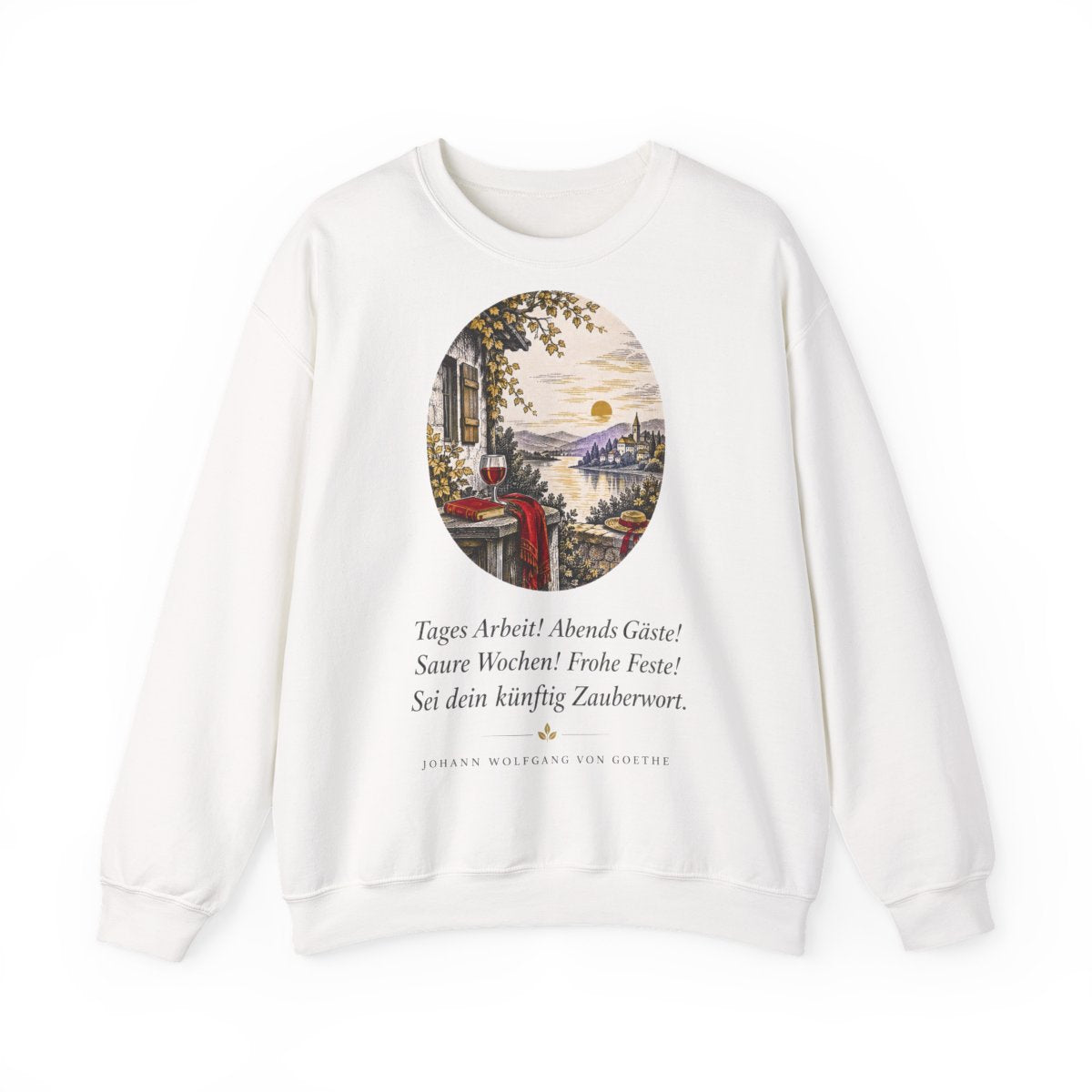 Unisex Sweatshirt mit Zitat - Goethe - Tages Arbeit – front