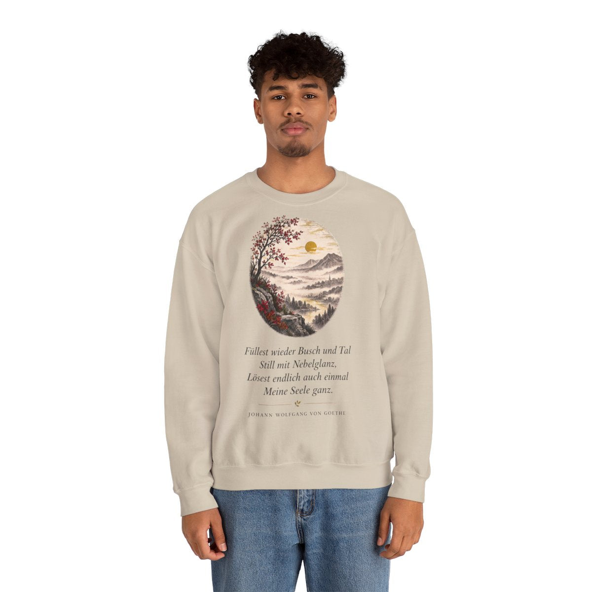 Unisex Sweatshirt mit Zitat - Goethe - Füllest wieder Busch und Tal – person-2