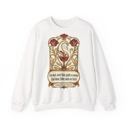 Unisex Sweatshirt mit Zitat - Goethe - Und doch, welch Glück, geliebt zu werden – front