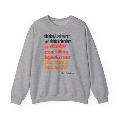 Unisex Sweatshirt mit Zitat - Tucholsky - Laut Nein sagen – front
