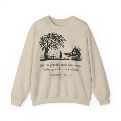 Unisex Sweatshirt mit Zitat - Heine - Sei mir gegrüßt, mein Sauerkraut – front