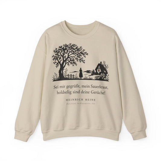Unisex Sweatshirt mit Zitat - Heine - Sei mir gegrüßt, mein Sauerkraut – front