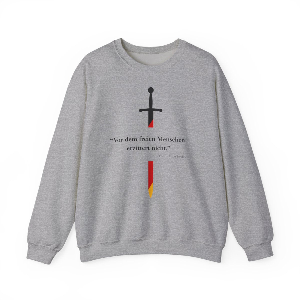 Unisex Sweatshirt mit Zitat - Schiller - Vor dem freien Menschen – front