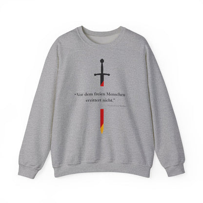 Unisex Sweatshirt mit Zitat - Schiller - Vor dem freien Menschen – front