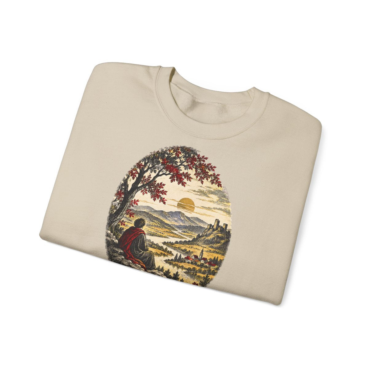 Unisex Sweatshirt mit Zitat - Herder - Weder Krieger noch Mönche nähren ein Land – folded