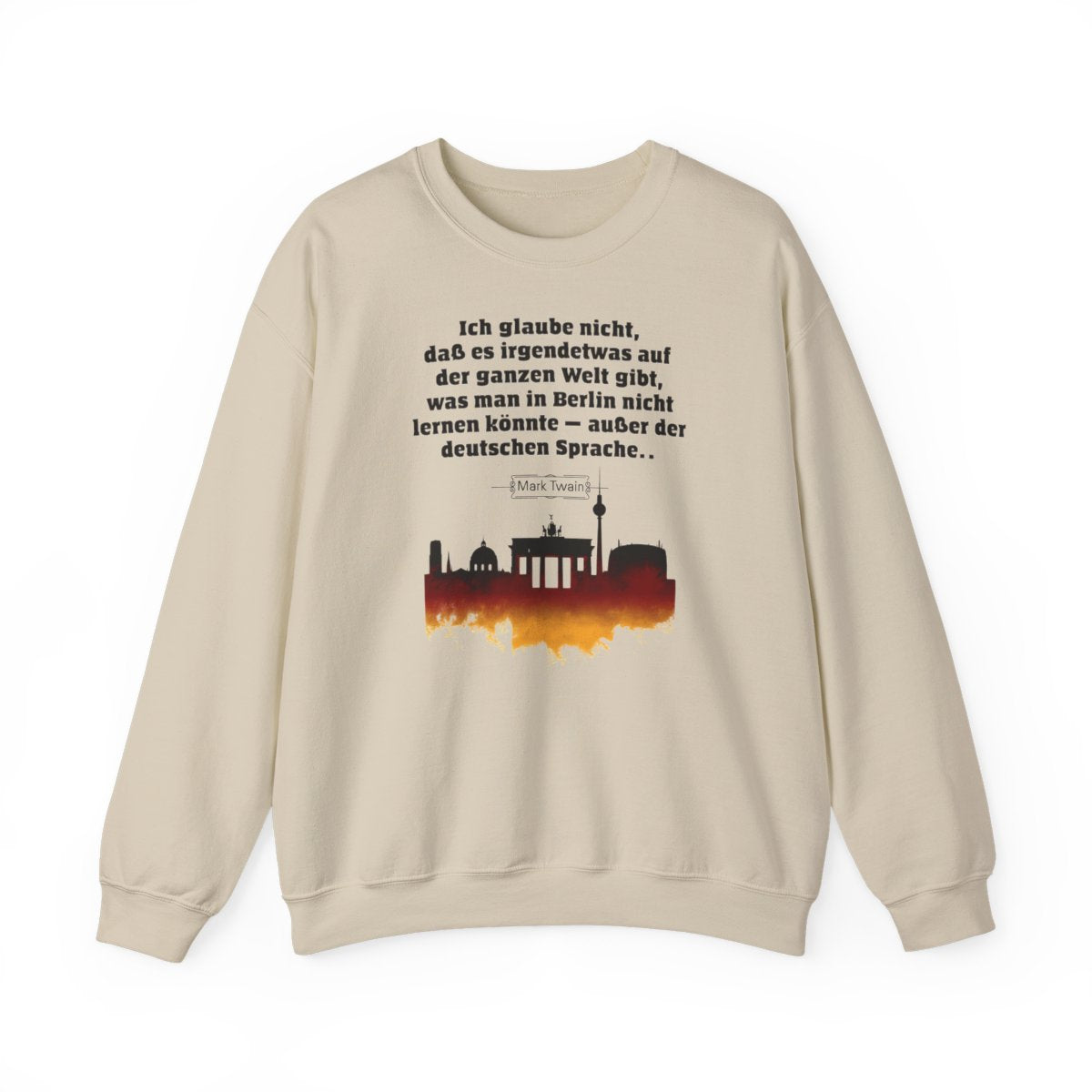 Unisex Sweatshirt mit Zitat - Twain - Berlin und die deutsche Sprache – front