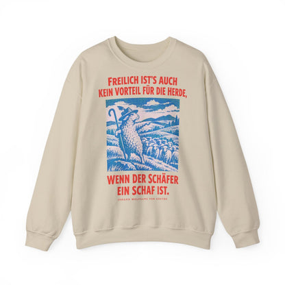 Unisex Sweatshirt mit Zitat - Goethe - Schäfer und Schaf (Plakat) – front